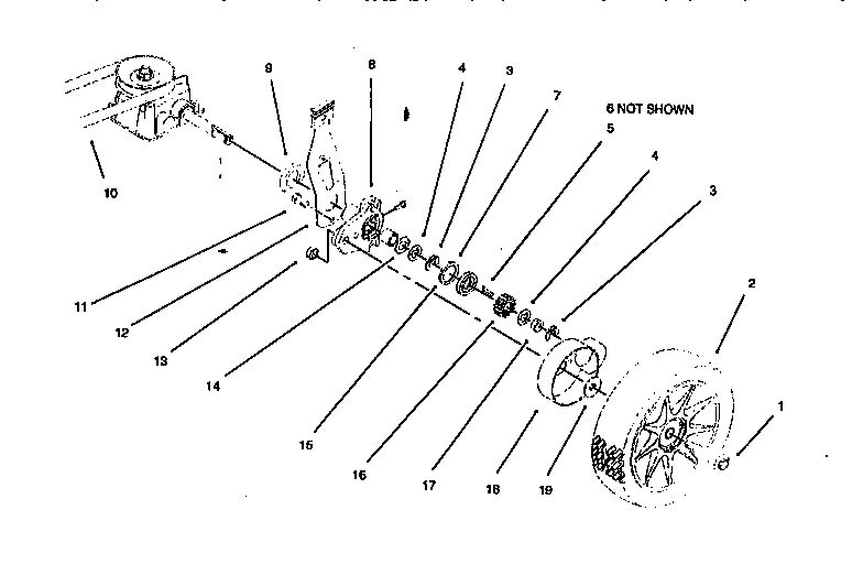 Rear Axle Assembly Diagram and Parts List for 10321 790001 & UP Lawn Boy Lawn Mower
